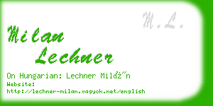 milan lechner business card